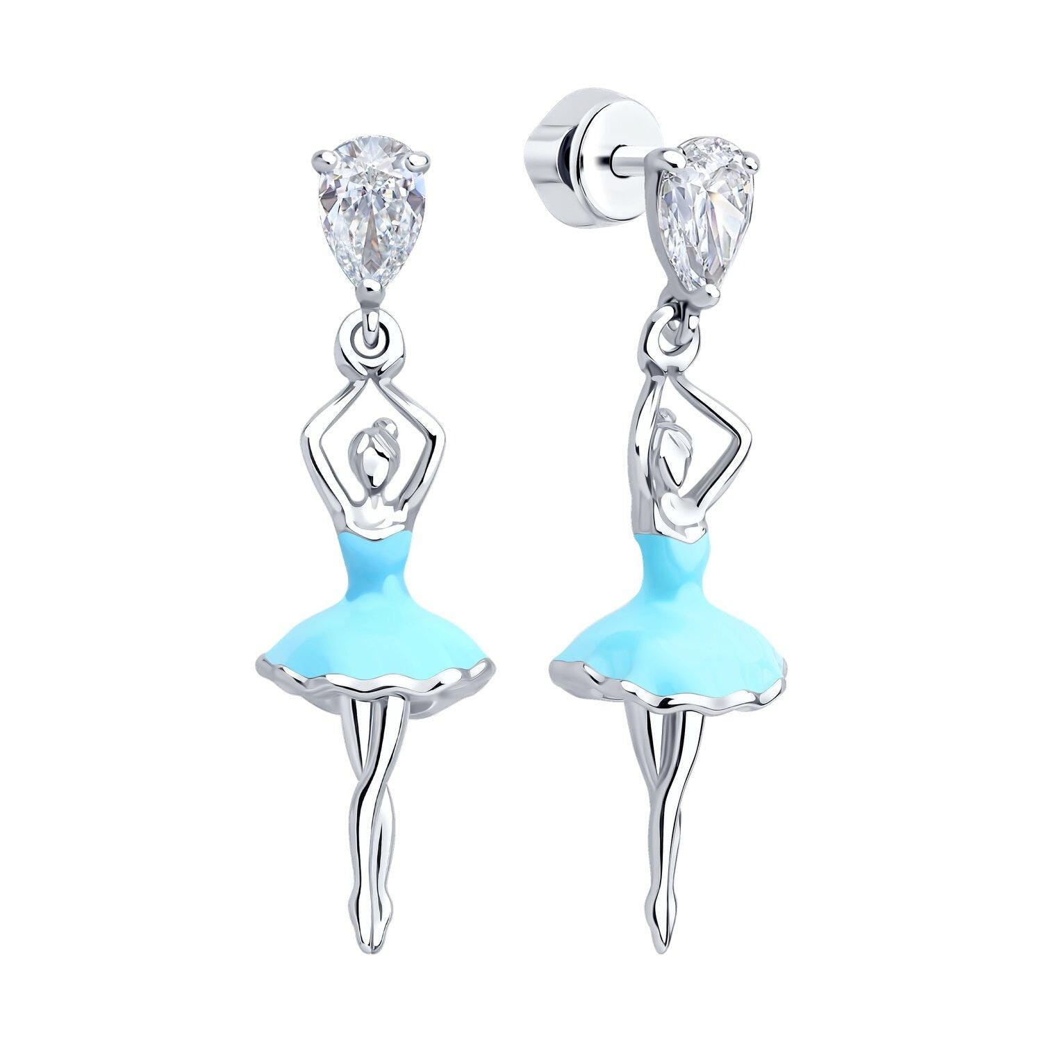 Ballerina Earrings, Dangle Earrings | Silver, 10K Gold, 14K Gold, 18K Gold