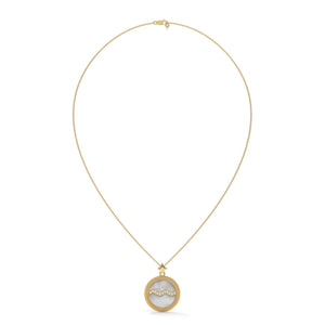 Aquarius Zodiac Pendant Necklace, Unisex | 10K, 14K, 18K Gold, 925 Silver | Cable Chain | Lab Grown Diamond
