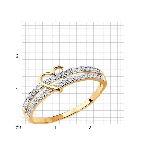 Heart Diamond Promise Ring: Lab Grown Diamonds, Sterling Silver or Gold