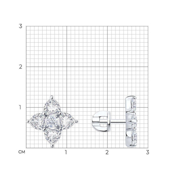 Heart-Shaped Petal Earrings 3.60 Carat | Gold, Silver | Lab Grown Diamonds