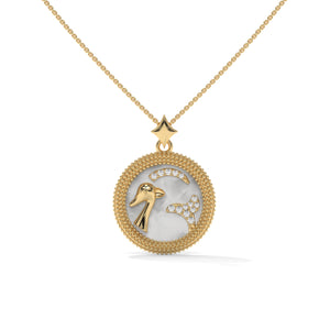 Capricorn Zodiac Pendant Necklace, Unisex | 10K, 14K, 18K Gold, 925 Silver | Cable Chain | Lab Grown Diamond
