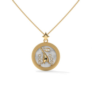Scorpio Zodiac Lab Grown Diamond Pendant, Solid Gold or Silver