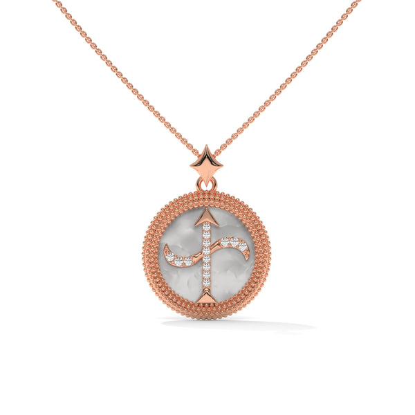 Sagittarius Zodiac Pendant Necklace, Lab Grown Diamond, Gold or Silver