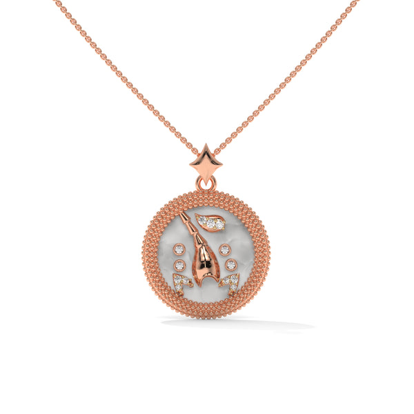 Scorpio Zodiac Lab Grown Diamond Pendant, Solid Gold or Silver