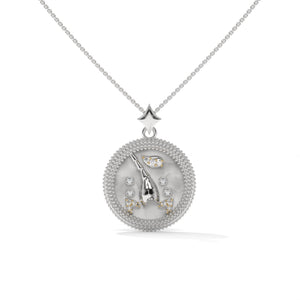 Scorpio Zodiac Lab Grown Diamond Pendant, Solid Gold or Silver