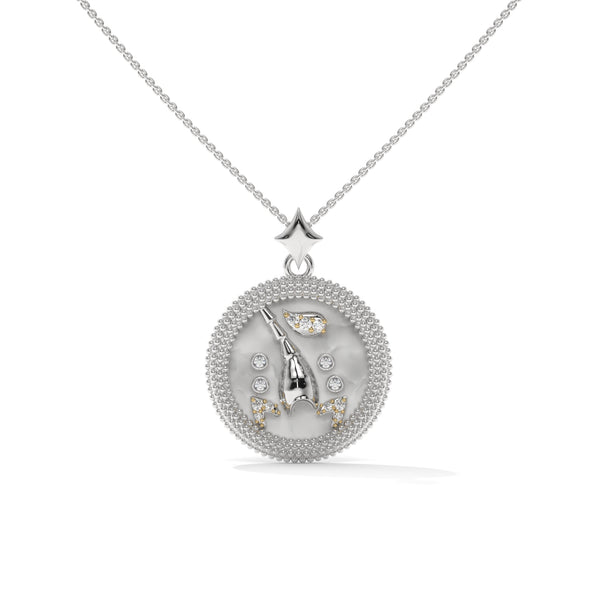 Scorpio Zodiac Lab Grown Diamond Pendant, Solid Gold or Silver