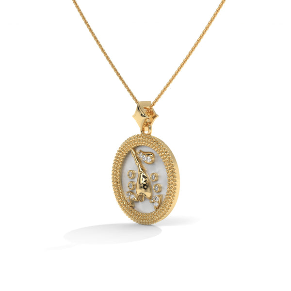 Scorpio Zodiac Lab Grown Diamond Pendant, Solid Gold or Silver