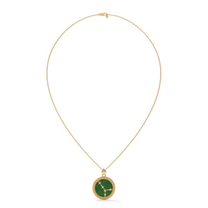 Cancer Zodiac Pendant Necklace, Unisex | 10K, 14K, 18K Gold, 925 Silver | Cable Chain | Lab Grown Diamond