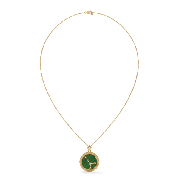 Cancer Zodiac Pendant Necklace, Unisex | 10K, 14K, 18K Gold, 925 Silver | Cable Chain | Lab Grown Diamond