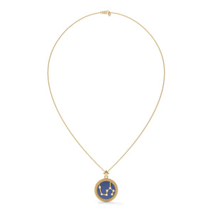 Leo Zodiac Pendant Necklace, Unisex | 10K, 14K, 18K Gold, 925 Silver | Cable Chain | Lab Grown Diamond
