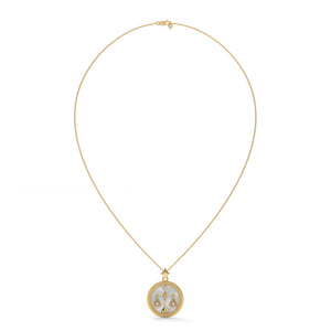 Libra Zodiac Pendant Necklace, Unisex | 10K, 14K, 18K Gold, 925 Silver | Cable Chain | Lab Grown Diamond