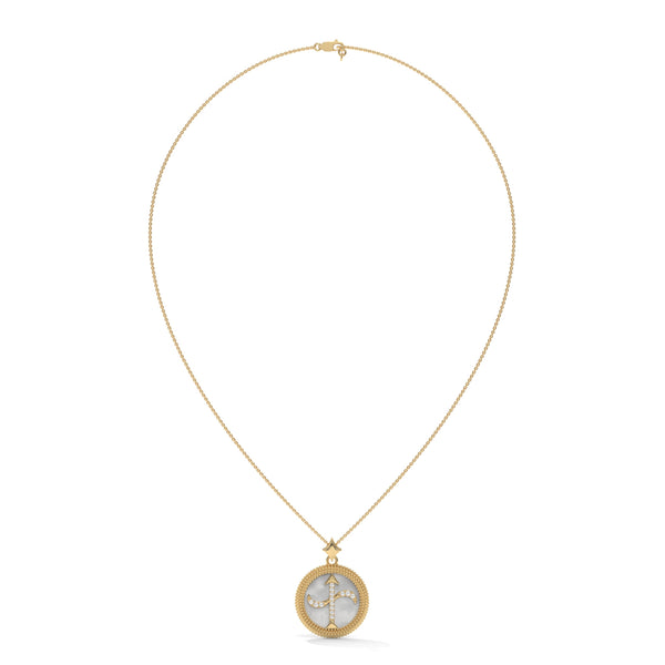 Sagittarius Zodiac Pendant Necklace, Lab Grown Diamond, Gold or Silver