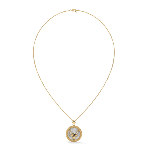 Taurus Zodiac Pendant, Lab Grown Diamond, Solid Gold, Silver