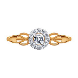 Lab Grown Diamond Halo Twist Ring: Dainty Stackable Band
