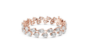26.52ct Pear Cut Diamond Bracelet, Women/Men | 10K, 14K, 18K Gold, 925 Silver | Lab Grown Diamond | Vivid Luxe Jewelers