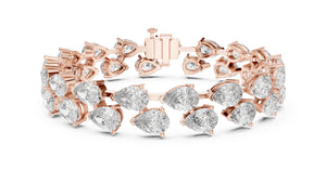 26.52ct Pear Cut Diamond Bracelet, Women/Men | 10K, 14K, 18K Gold, 925 Silver | Lab Grown Diamond | Vivid Luxe Jewelers