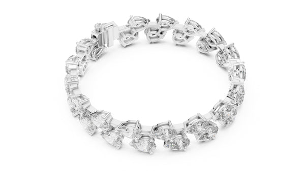 26.52ct Pear Cut Diamond Bracelet, Women/Men | 10K, 14K, 18K Gold, 925 Silver | Lab Grown Diamond | Vivid Luxe Jewelers