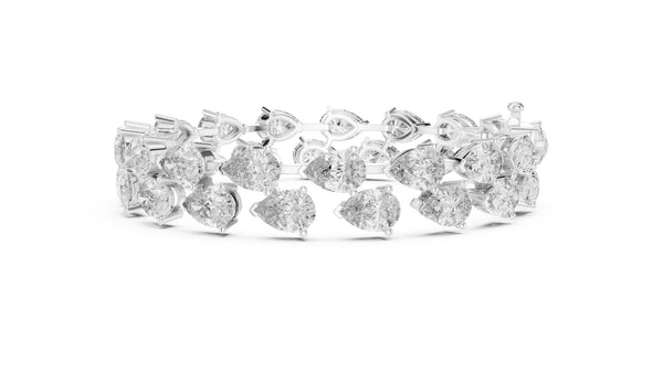 26.52ct Pear Cut Diamond Bracelet, Women/Men | 10K, 14K, 18K Gold, 925 Silver | Lab Grown Diamond | Vivid Luxe Jewelers