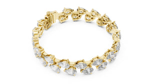 26.52ct Pear Cut Diamond Bracelet, Women/Men | 10K, 14K, 18K Gold, 925 Silver | Lab Grown Diamond | Vivid Luxe Jewelers