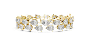 26.52ct Pear Cut Diamond Bracelet, Women/Men | 10K, 14K, 18K Gold, 925 Silver | Lab Grown Diamond | Vivid Luxe Jewelers