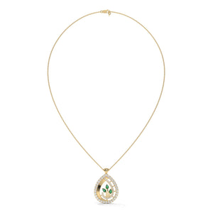 Green Pear-Cut Lab Grown Diamond Pendant: 925 Silver, 10K/14K/18K Gold