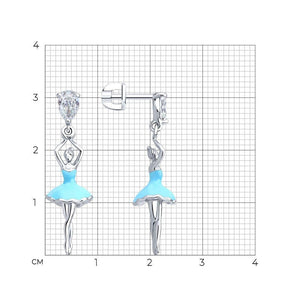 Ballerina Earrings, Dangle Earrings | Silver, 10K Gold, 14K Gold, 18K Gold