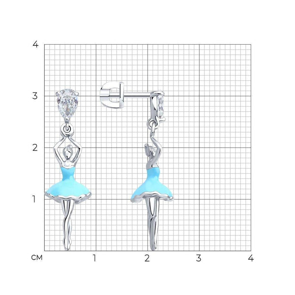 Ballerina Earrings, Dangle Earrings | Silver, 10K Gold, 14K Gold, 18K Gold