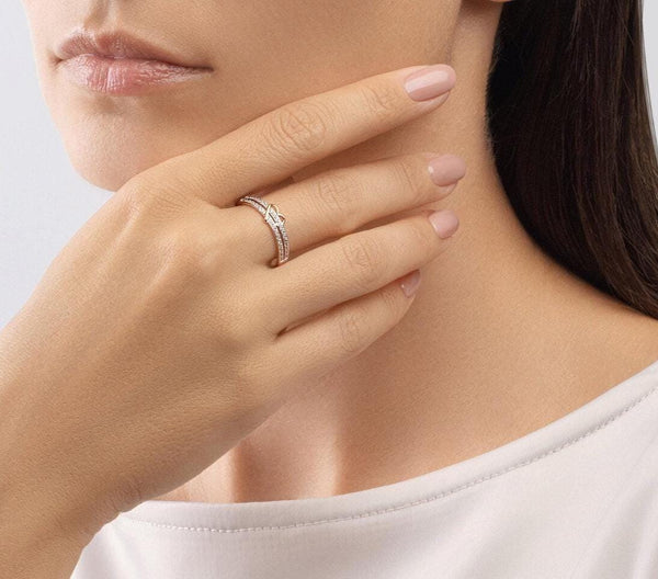 Heart Diamond Promise Ring: Lab Grown Diamonds, Sterling Silver or Gold