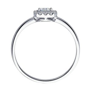 Marquise Halo Lab Diamond Ring: Petite Dainty Stackable Design