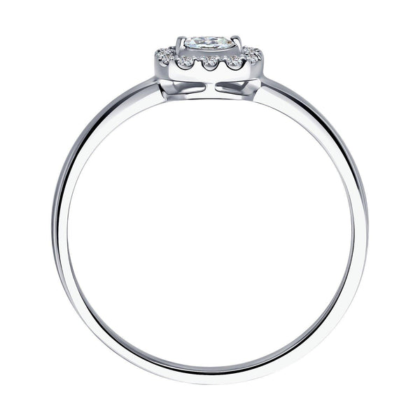 Marquise Halo Lab Diamond Ring: Petite Dainty Stackable Design