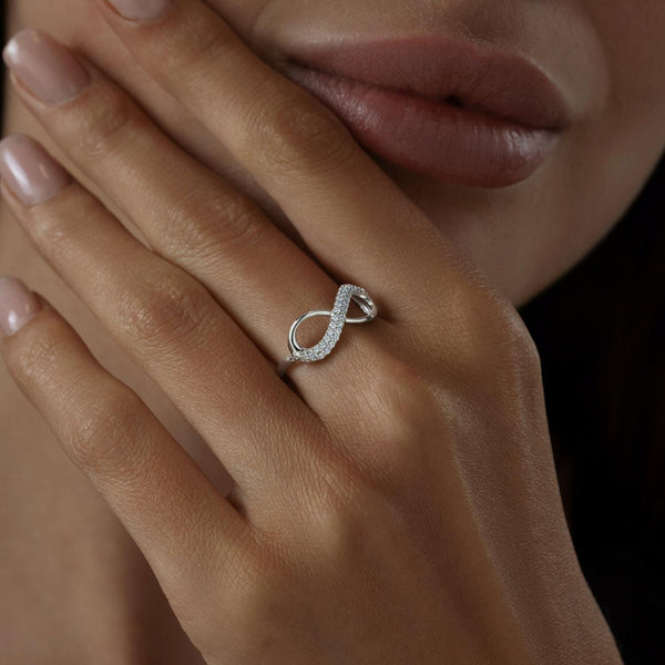 Lab Grown Diamond Infinity Ring: Dainty Promise Ring