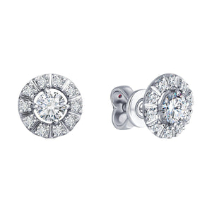 Timeless Lab Grown Diamond Halo Stud Earrings | Sterling Silver, 10K, 14K, 18K Solid Gold