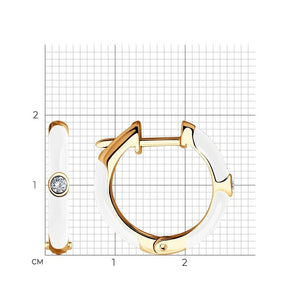 White Enamel Diamond Hoop Earrings: Certified Fine Jewelry