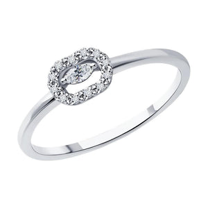 Marquise Halo Lab Diamond Ring: Petite Dainty Stackable Design