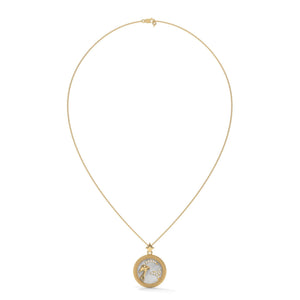 Capricorn Zodiac Pendant Necklace, Unisex | 10K, 14K, 18K Gold, 925 Silver | Cable Chain | Lab Grown Diamond