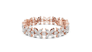 14 Carat Marquise and Round Cut Luxury Diamond Bracelet, Women/Men | 10K, 14K, 18K Gold, 925Silver | Lab Grown Diamond