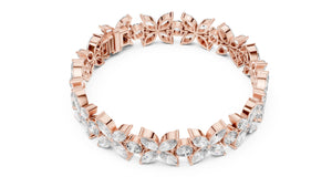 14 Carat Marquise and Round Cut Luxury Diamond Bracelet, Women/Men | 10K, 14K, 18K Gold, 925Silver | Lab Grown Diamond