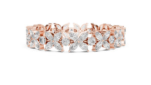 14 Carat Marquise and Round Cut Luxury Diamond Bracelet, Women/Men | 10K, 14K, 18K Gold, 925Silver | Lab Grown Diamond