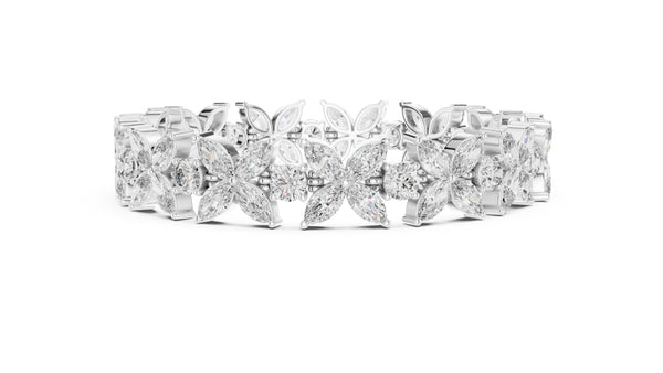 14 Carat Marquise and Round Cut Luxury Diamond Bracelet, Women/Men | 10K, 14K, 18K Gold, 925Silver | Lab Grown Diamond