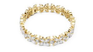 14 Carat Marquise and Round Cut Luxury Diamond Bracelet, Women/Men | 10K, 14K, 18K Gold, 925Silver | Lab Grown Diamond