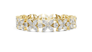 14 Carat Marquise and Round Cut Luxury Diamond Bracelet, Women/Men | 10K, 14K, 18K Gold, 925Silver | Lab Grown Diamond