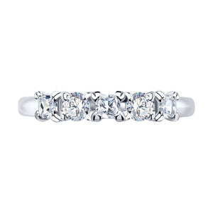 Dainty Lab Grown Diamond Band: Princess & Round Cut, Silver or Gold
