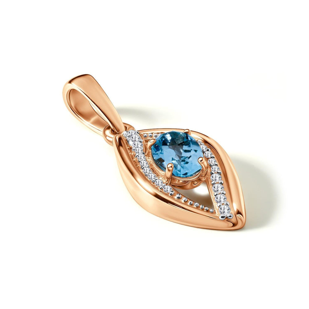 IGI Certified Blue Oval Lab Grown Diamond Pendant Necklace: 925 Silver, 10K/14K/18K Gold