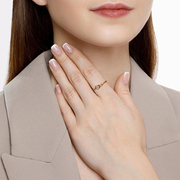 Lab Grown Diamond Twist Ring: Petite Stacking Ring