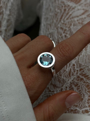 Blue Diamond Ring 4ct Lab Diamond, Engagement Ring, Vintage Diamond Ring for Women, Promise Ring for Her, Wedding Ring, Gift for mom