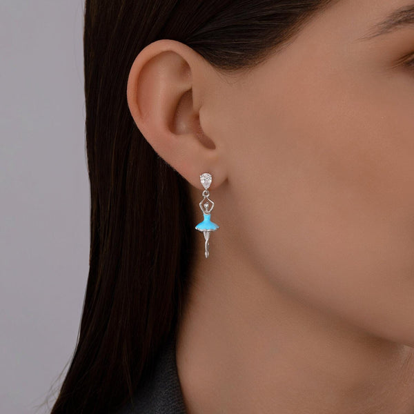 Ballerina Earrings, Dangle Earrings | Silver, 10K Gold, 14K Gold, 18K Gold