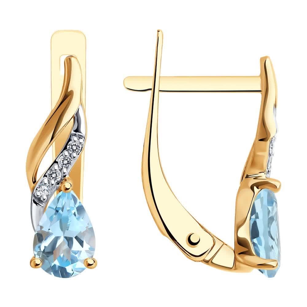 Aqua Teardrop Earrings with Diamond Accents | Lab Grown Diamonds | IGI Certified