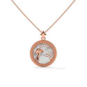 Capricorn Zodiac Pendant Necklace, Unisex | 10K, 14K, 18K Gold, 925 Silver | Cable Chain | Lab Grown Diamond