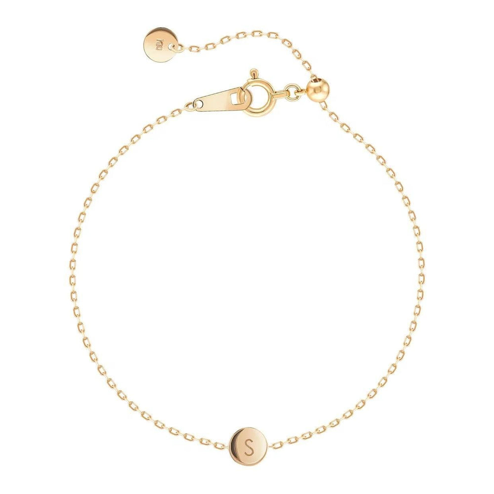 Custom Initial Disc Bracelet: Personalized Charm