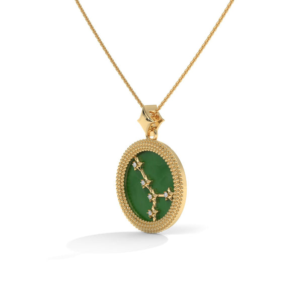 Cancer Zodiac Pendant Necklace, Unisex | 10K, 14K, 18K Gold, 925 Silver | Cable Chain | Lab Grown Diamond | Vivid Luxe Jewelers